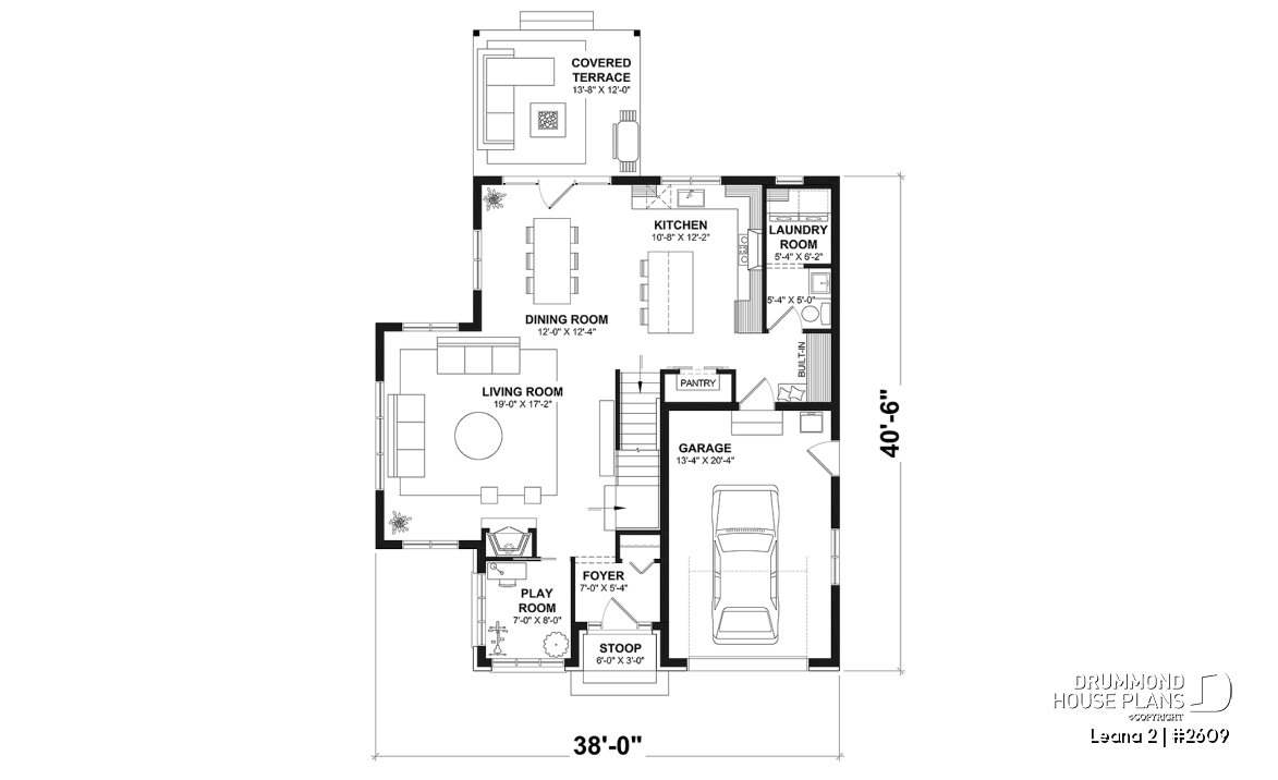 1st level - House with garage, 3 bedrooms + office, master suite upstairs, wood fireplace and single garage - Leana 2