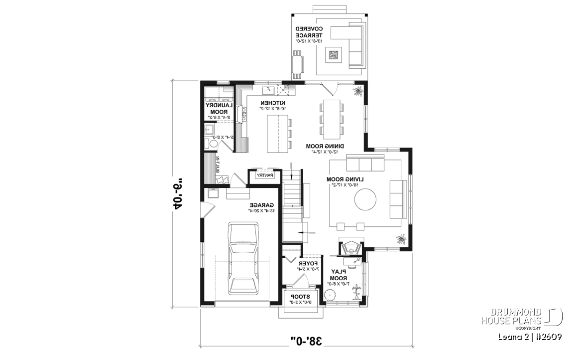 1st level - House with garage, 3 bedrooms + office, master suite upstairs, wood fireplace and single garage - Leana 2