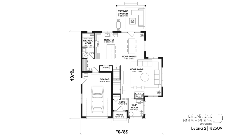 1st level - House with garage, 3 bedrooms + office, master suite upstairs, wood fireplace and single garage - Leana 2