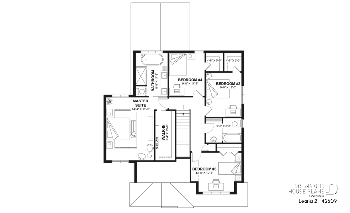 2nd level - House with garage, 3 bedrooms + office, master suite upstairs, wood fireplace and single garage - Leana 2
