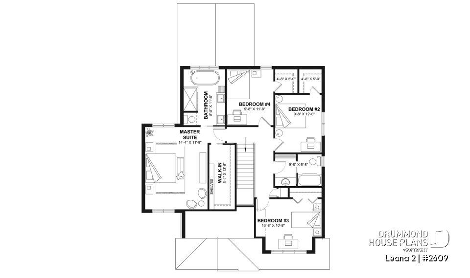 2nd level - House with garage, 3 bedrooms + office, master suite upstairs, wood fireplace and single garage - Leana 2