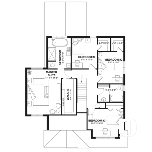 2nd level - House with garage, 3 bedrooms + office, master suite upstairs, wood fireplace and single garage - Leana 2