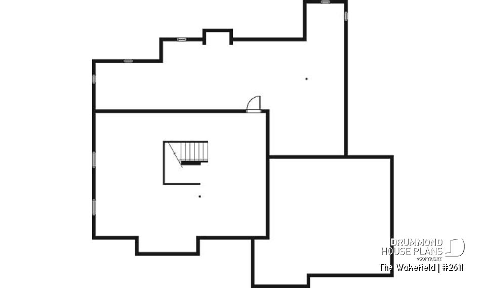 Basement - Large 3 to 4 bedroom house plan, master suite on main, 2-car garage, cathedral ceiling, solarium - The Wakefield