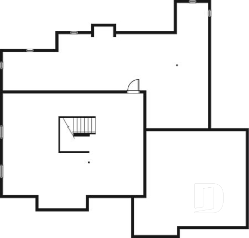 Basement - Large 3 to 4 bedroom house plan, master suite on main, 2-car garage, cathedral ceiling, solarium - The Wakefield