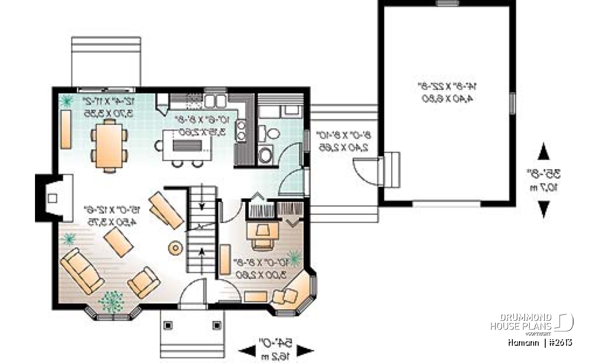 1st level - Small country home with 2 bedrooms, briseway leading to garage, home office - Hamann 
