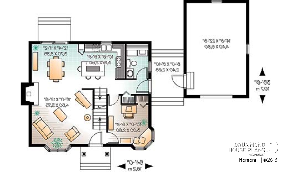 1st level - Small country home with 2 bedrooms, briseway leading to garage, home office - Hamann 