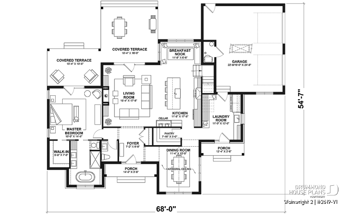 1st level - Modern French style home with 3 bedrooms incl. a beautiful master suite on main level, 2-car side-load garage - Wainwright 2