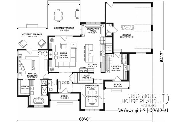 1st level - Modern French style home with 3 bedrooms incl. a beautiful master suite on main level, 2-car side-load garage - Wainwright 2