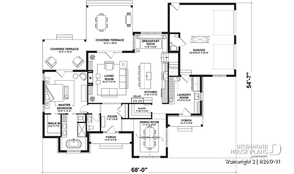 1st level - Modern French style home with 3 bedrooms incl. a beautiful master suite on main level, 2-car side-load garage - Wainwright 2
