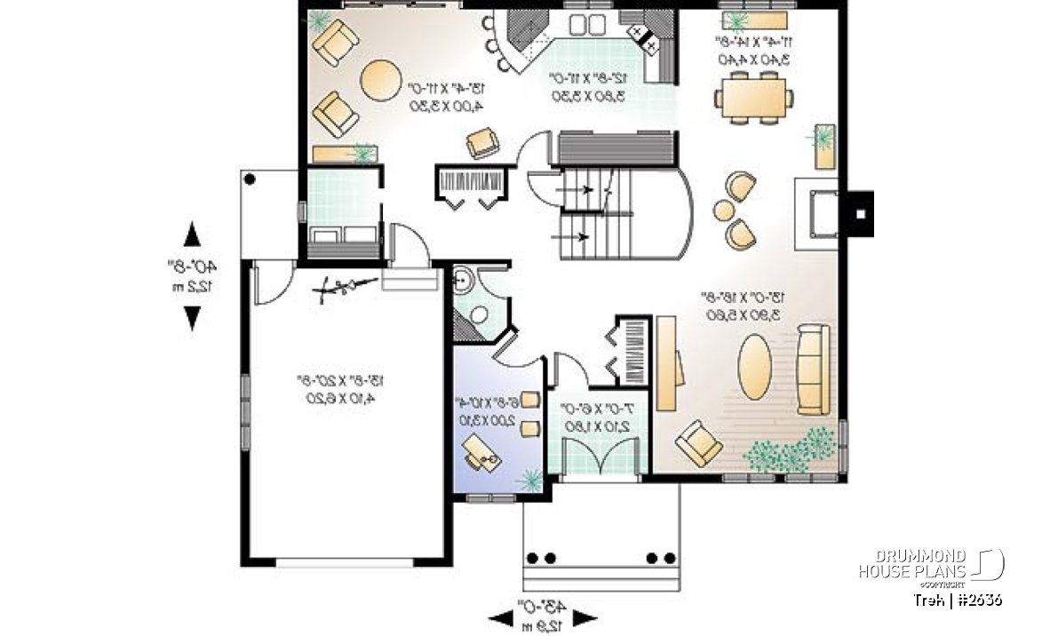 1st level - Modern 3 to 4 bedroom home, mezzanine, great family room with fireplace, one-car garage - Trek
