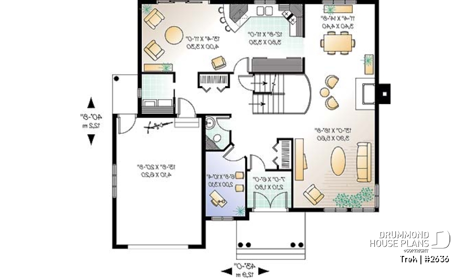 1st level - Modern 3 to 4 bedroom home, mezzanine, great family room with fireplace, one-car garage - Trek