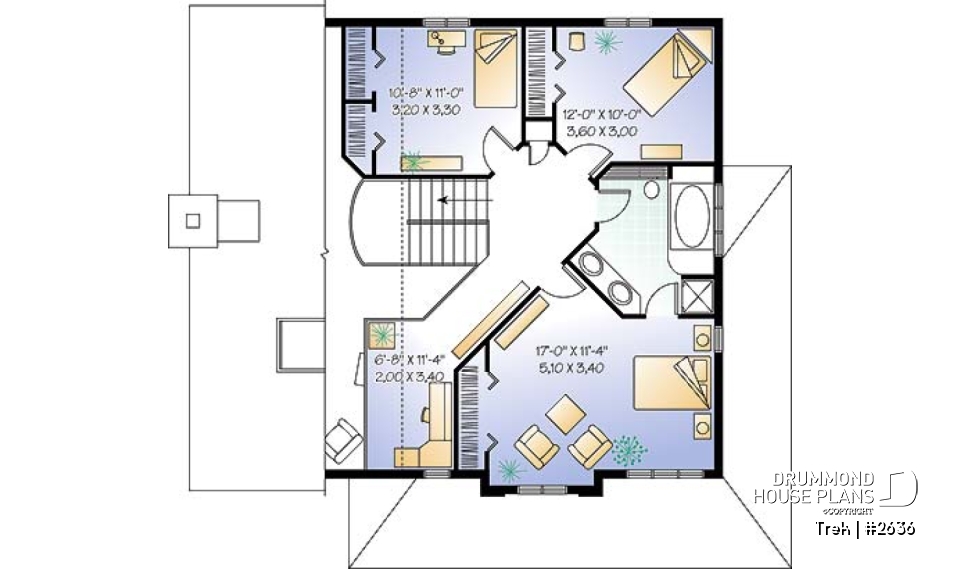 2nd level - Modern 3 to 4 bedroom home, mezzanine, great family room with fireplace, one-car garage - Trek