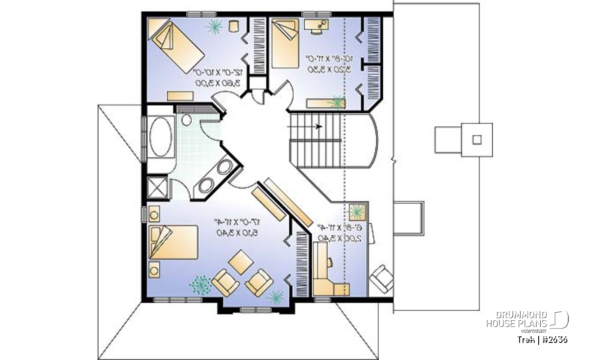2nd level - Modern 3 to 4 bedroom home, mezzanine, great family room with fireplace, one-car garage - Trek