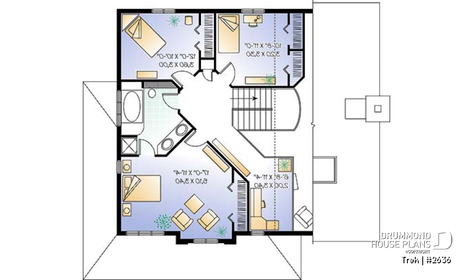 2nd level - Modern 3 to 4 bedroom home, mezzanine, great family room with fireplace, one-car garage - Trek