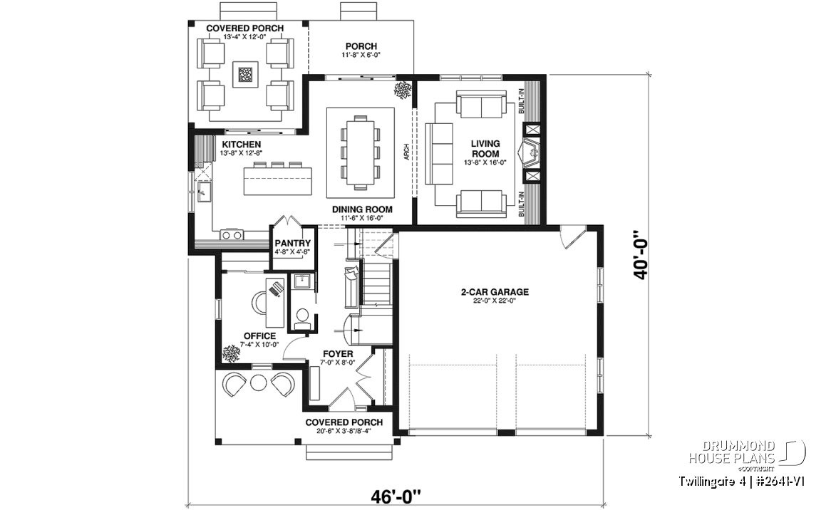 1st level - Spacious 4 to 6 bedrooms floorplan + home office, optional finished basement ($), 2-car garage - Twillingate 4