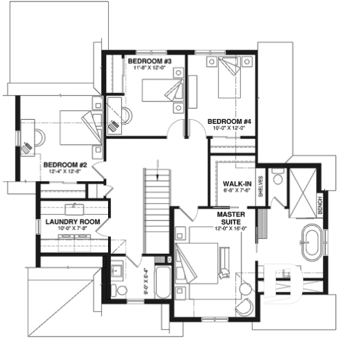 2nd level - Spacious 4 to 6 bedrooms floorplan + home office, optional finished basement ($), 2-car garage - Twillingate 4