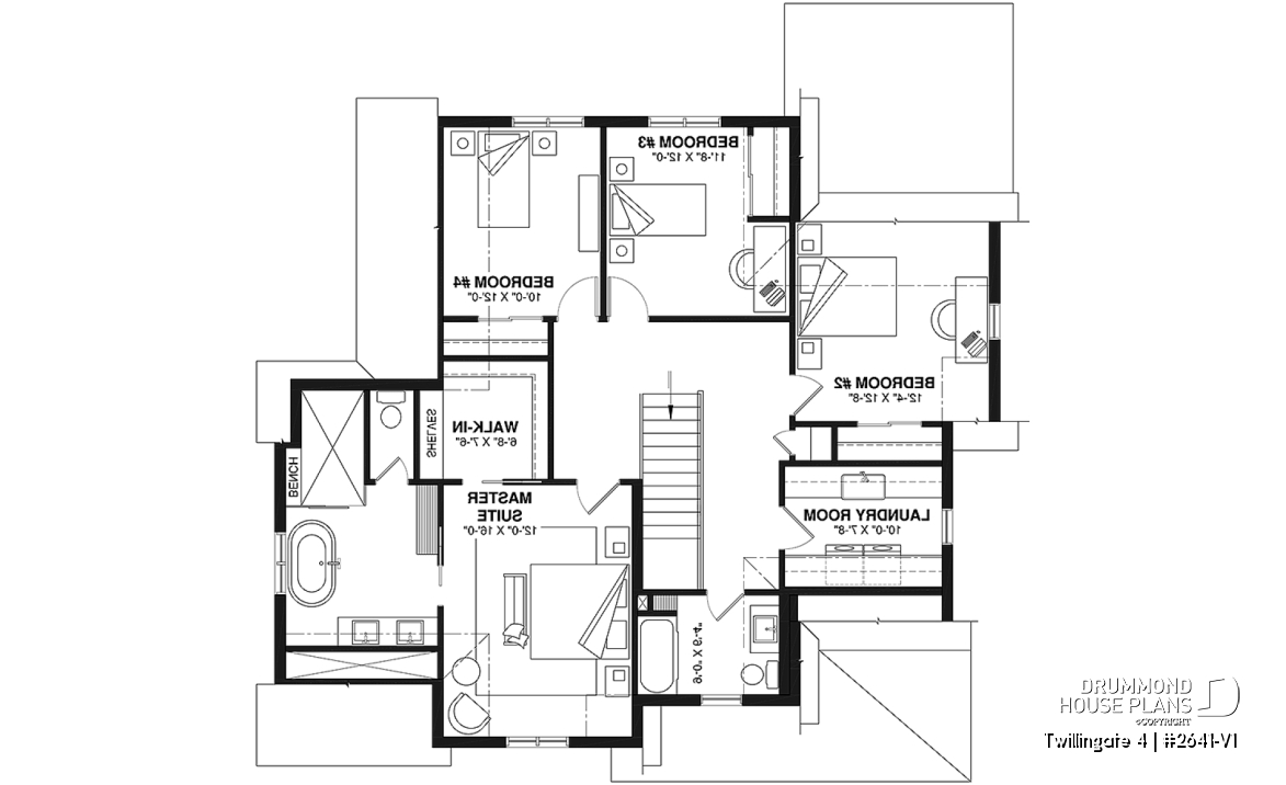 2nd level - Spacious 4 to 6 bedrooms floorplan + home office, optional finished basement ($), 2-car garage - Twillingate 4