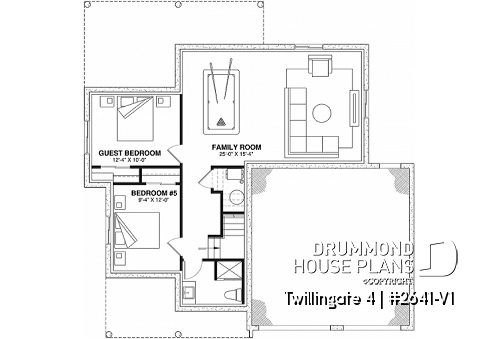 Finished basement - Spacious 4 to 6 bedrooms floorplan + home office, optional finished basement ($), 2-car garage - Twillingate 4