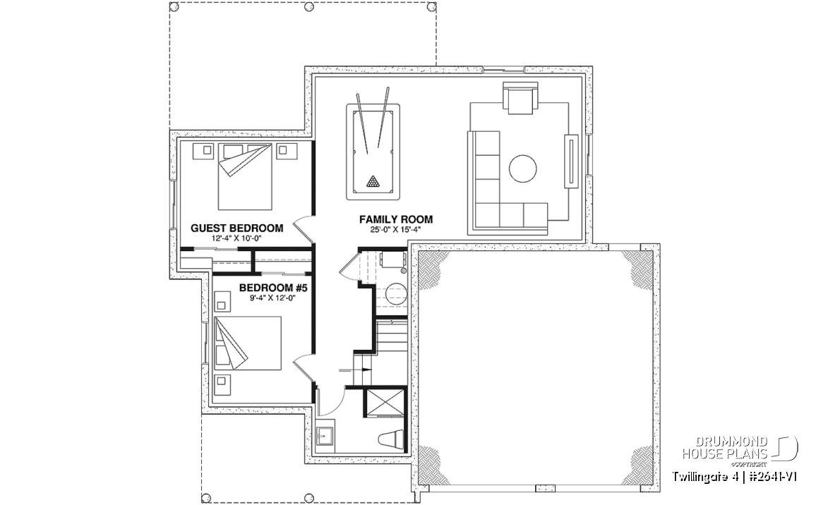 Finished basement (Optional $) - Spacious 4 to 6 bedrooms floorplan + home office, optional finished basement ($), 2-car garage - Twillingate 4