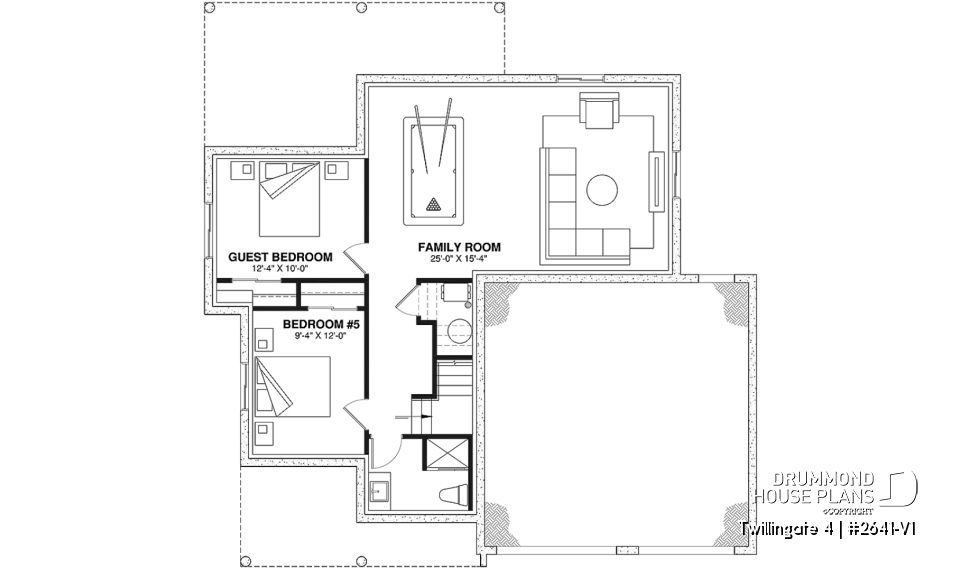 Finished basement (Optional $) - Spacious 4 to 6 bedrooms floorplan + home office, optional finished basement ($), 2-car garage - Twillingate 4