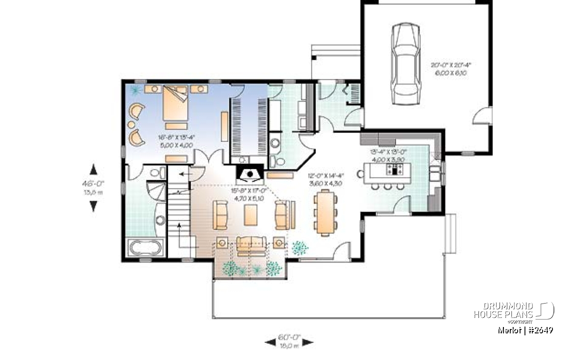 1st level - Large master suite, modern cottage house plan, great open floor plan waterfront or mountain home design - Merlot