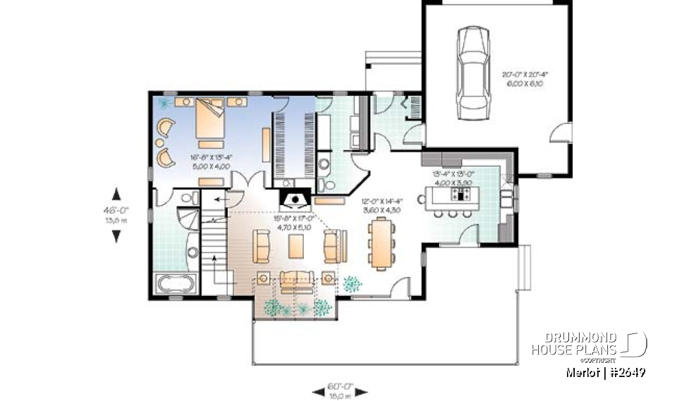 1st level - Large master suite, modern cottage house plan, great open floor plan waterfront or mountain home design - Merlot