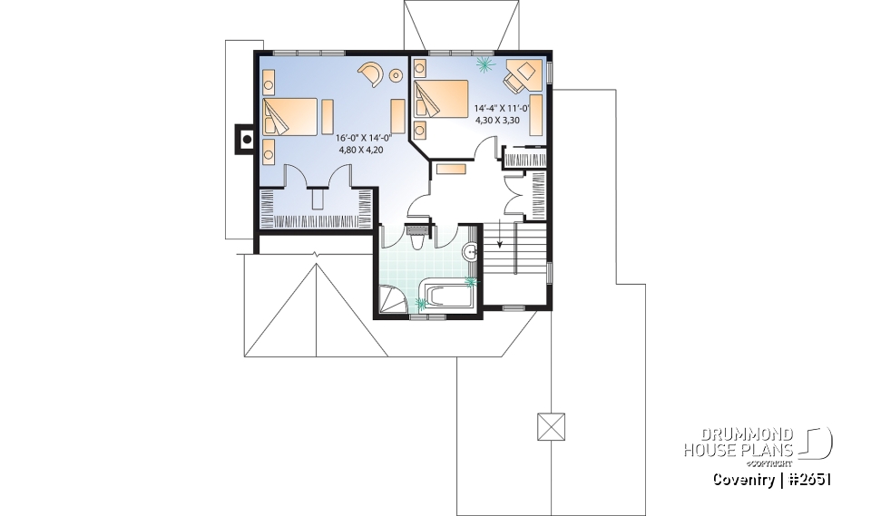 2nd level - 2 bedrooms, 2 storey new American cottage with garage, pantry, large living room with fireplace - Coventry