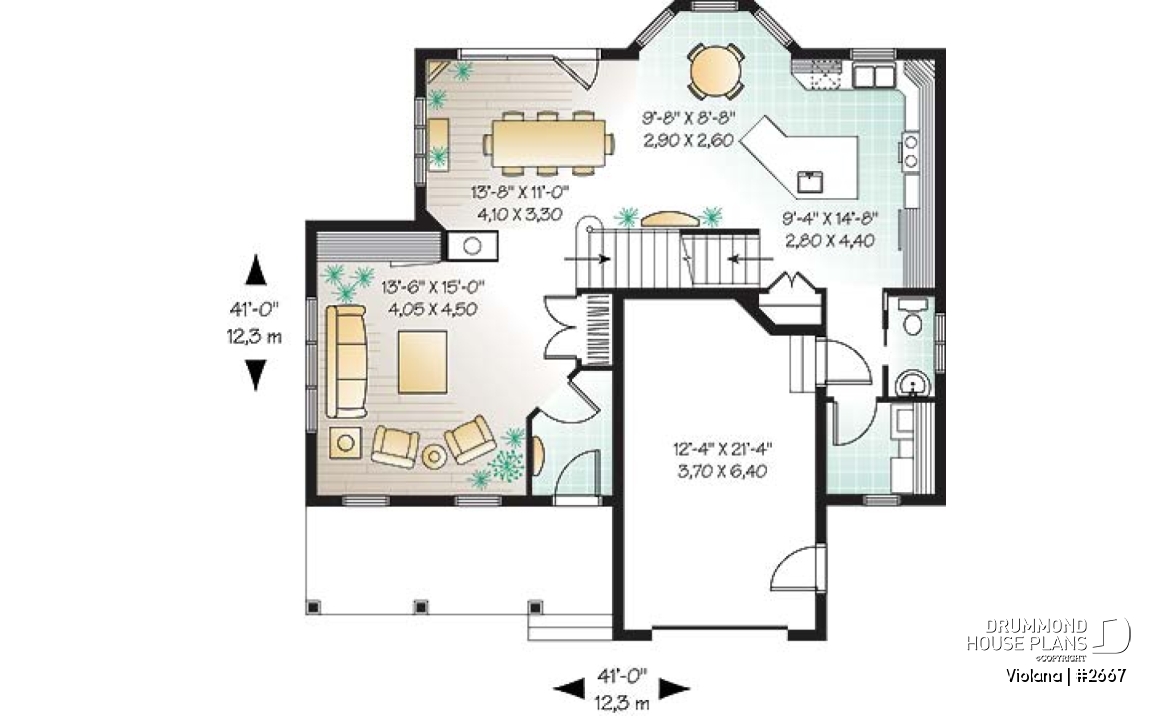 1st level - Country home, breakfast nook, open floor plan, 3 bedrooms, french doors - Violana