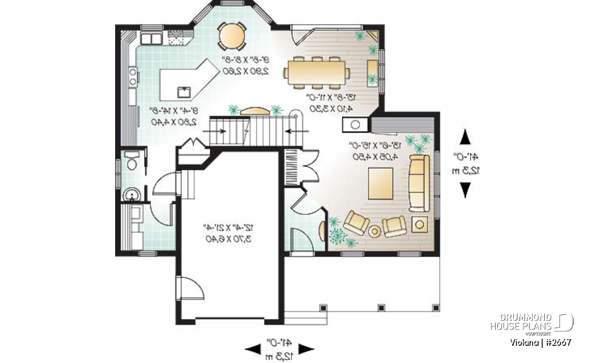 1st level - Country home, breakfast nook, open floor plan, 3 bedrooms, french doors - Violana