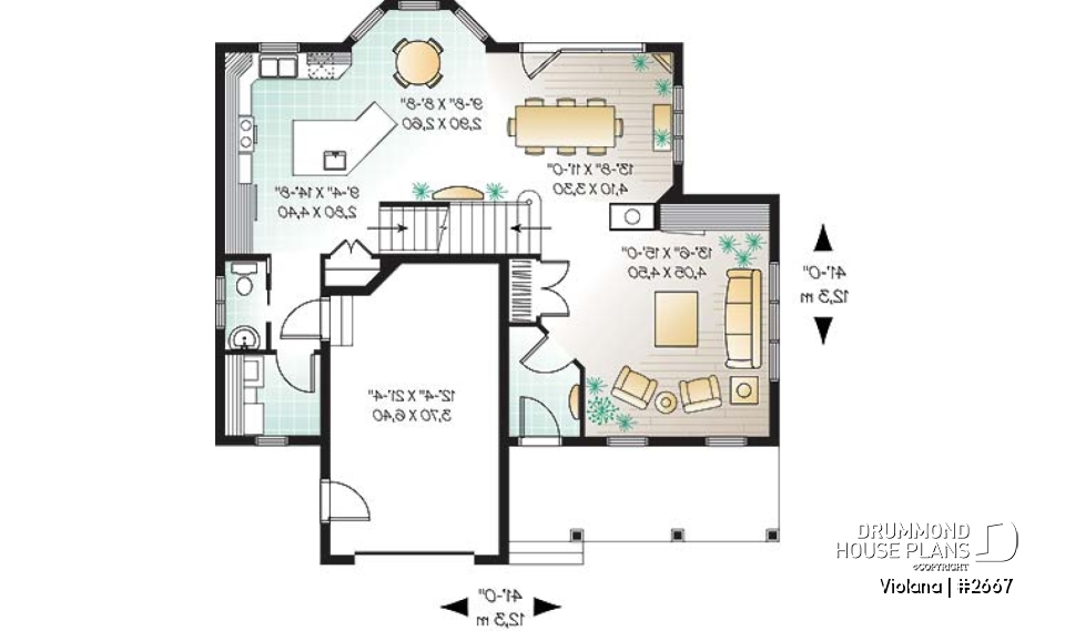 1st level - Country home, breakfast nook, open floor plan, 3 bedrooms, french doors - Violana