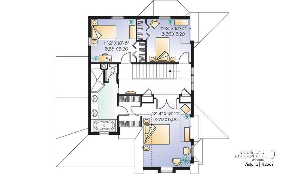 2nd level - Country home, breakfast nook, open floor plan, 3 bedrooms, french doors - Violana