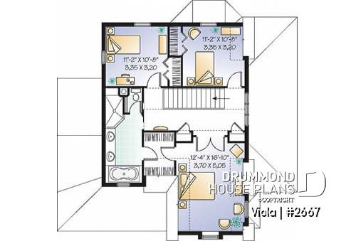 2nd level - Country home, breakfast nook, open floor plan, 3 bedrooms, french doors - Violana