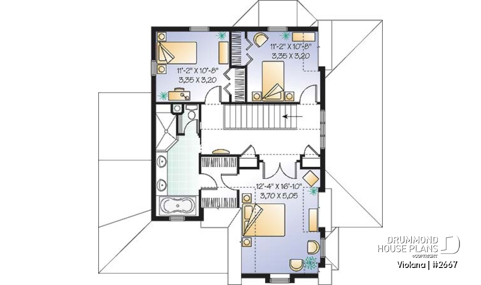 2nd level - Country home, breakfast nook, open floor plan, 3 bedrooms, french doors - Violana