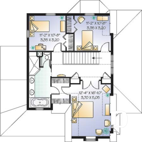 2nd level - Country home, breakfast nook, open floor plan, 3 bedrooms, french doors - Violana