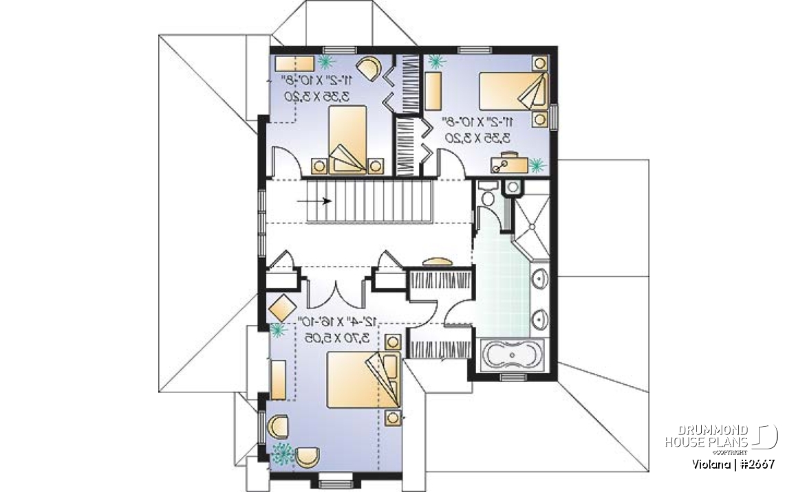 2nd level - Country home, breakfast nook, open floor plan, 3 bedrooms, french doors - Violana