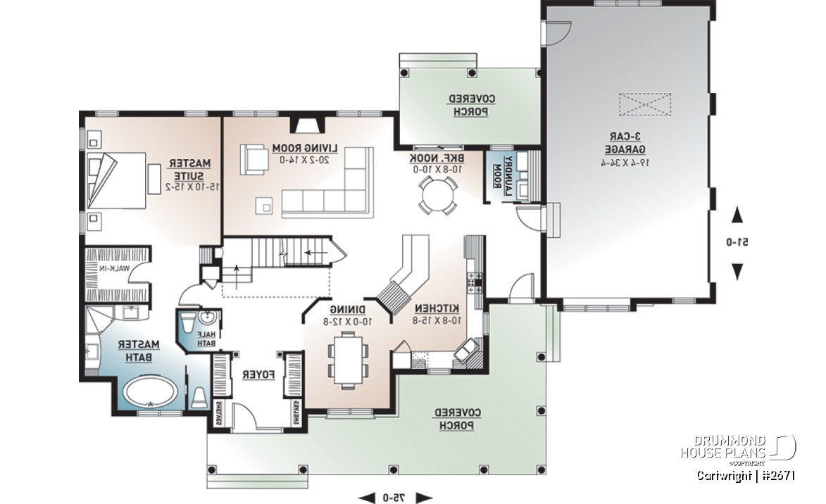 1st level - 3 to 4 bedroom Ranch style home with open floor plan and 3-car garage, great kitchen - Cartwright