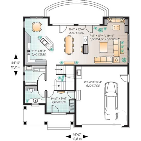 1st level - 4-beds, 3.5 baths, 2-car garage, kitchen with breakfast nook & planning desk, central fireplace, master suite - St. Arnaud