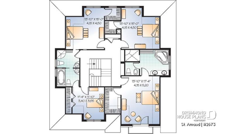 2nd level - 4-beds, 3.5 baths, 2-car garage, kitchen with breakfast nook &amp; planning desk, central fireplace, master suite - St. Arnaud