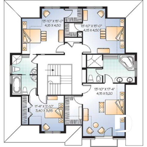 2nd level - 4-beds, 3.5 baths, 2-car garage, kitchen with breakfast nook & planning desk, central fireplace, master suite - St. Arnaud