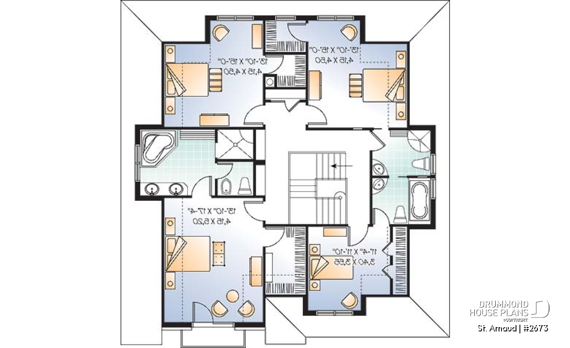 2nd level - 4-beds, 3.5 baths, 2-car garage, kitchen with breakfast nook &amp; planning desk, central fireplace, master suite - St. Arnaud