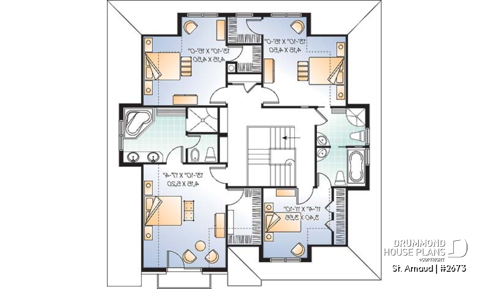 2nd level - 4-beds, 3.5 baths, 2-car garage, kitchen with breakfast nook &amp; planning desk, central fireplace, master suite - St. Arnaud