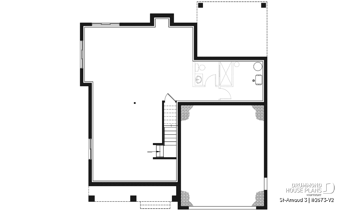 Unfinished basement - Contemporary Farmhouse Home Plan – 4 Bedrooms, Double Garage and Stunning Fireplace - St-Arnaud 3