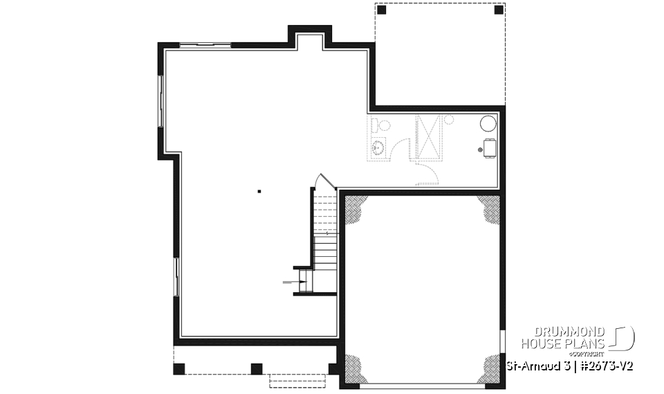 Unfinished basement - Contemporary Farmhouse Home Plan – 4 Bedrooms, Double Garage and Stunning Fireplace - St-Arnaud 3