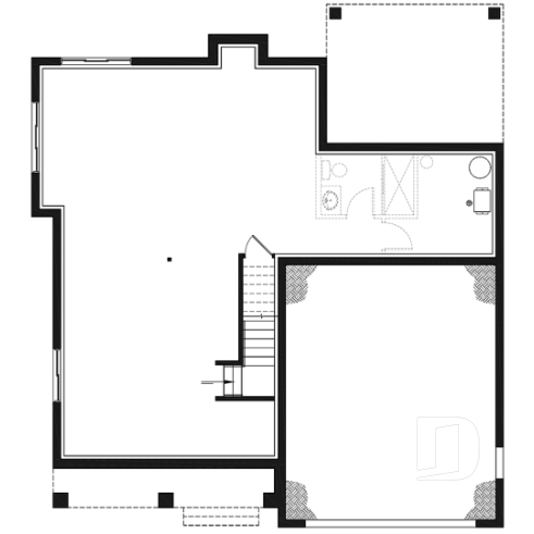 Unfinished basement - Contemporary Farmhouse Home Plan – 4 Bedrooms, Double Garage and Stunning Fireplace - St-Arnaud 3