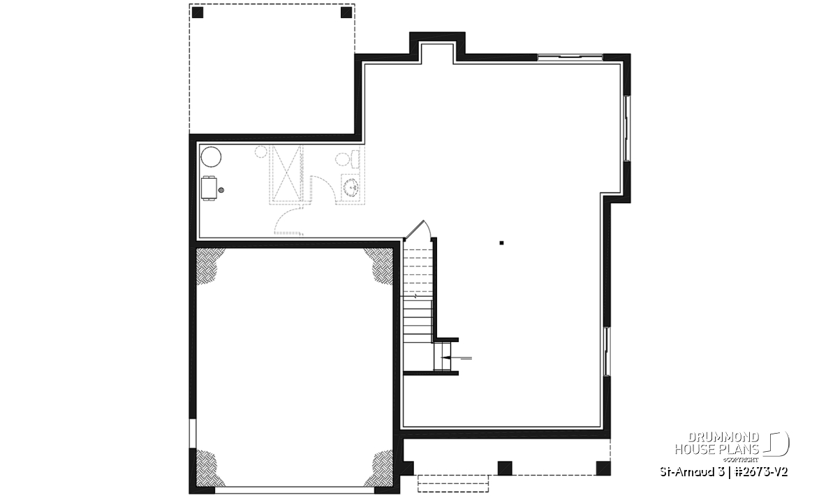 Unfinished basement - Contemporary Farmhouse Home Plan – 4 Bedrooms, Double Garage and Stunning Fireplace - St-Arnaud 3