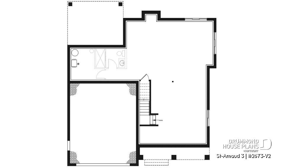 Unfinished basement - Contemporary Farmhouse Home Plan – 4 Bedrooms, Double Garage and Stunning Fireplace - St-Arnaud 3