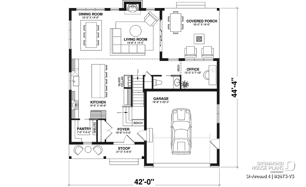 1st level - Modern Scandinavian home, 3 bedrooms, garage, den, pantry, fireplace - St-Arnaud 4