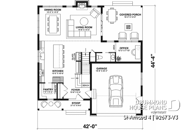 1st level - Modern Scandinavian home, 3 bedrooms, garage, den, pantry, fireplace - St-Arnaud 4