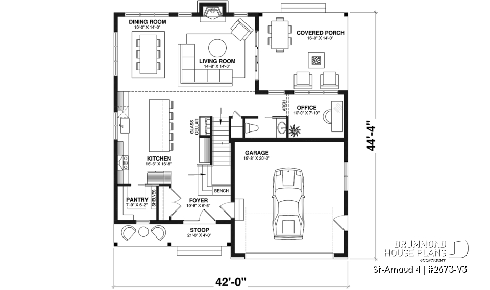 1st level - Modern Scandinavian home, 3 bedrooms, garage, den, pantry, fireplace - St-Arnaud 4