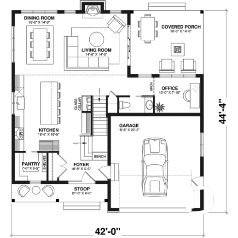 1st level - Modern Scandinavian home, 3 bedrooms, garage, den, pantry, fireplace - St-Arnaud 4